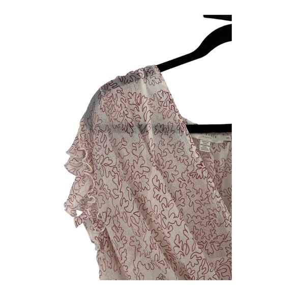 Ted Baker Dress Evelyna textured leaf print georgette minidress size 3 (US 8) - Picture 3 of 6